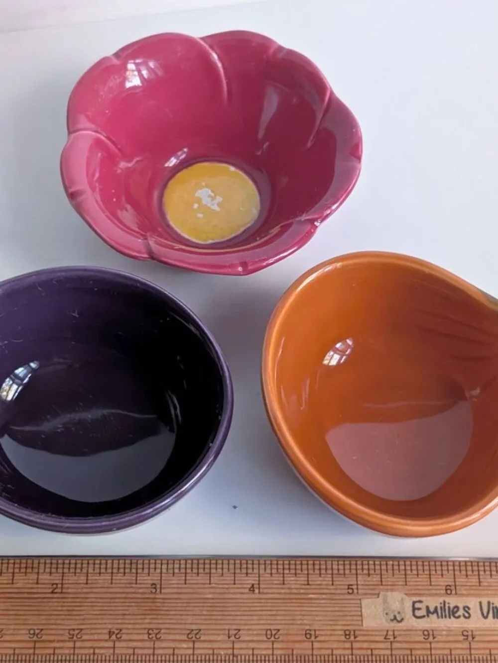 Kotobuki Small Purple Eggplant Orange Onion Dip Bowls Made in Japan